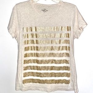 J.Crew t-shirt with gold stripes
